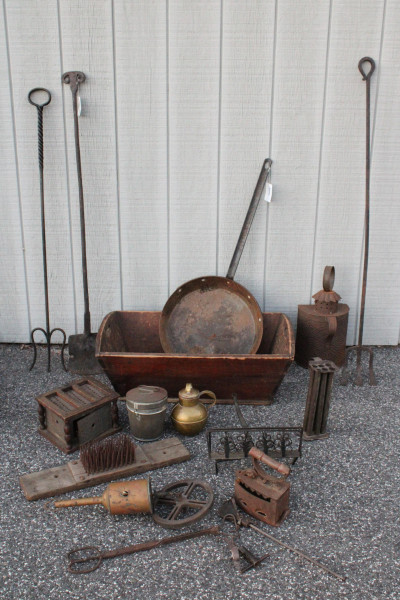 Image for Lot Group of Early American Iron Home &amp; Hearth Items