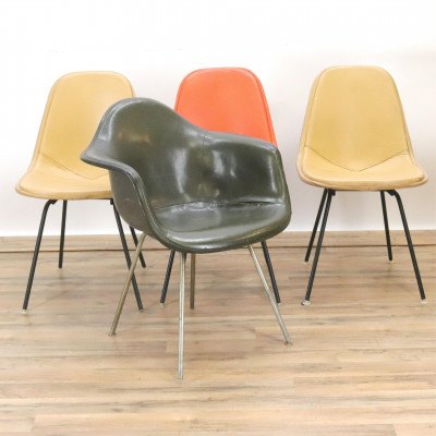 Image for Lot Eames Chairs: Three Side and One Tulip