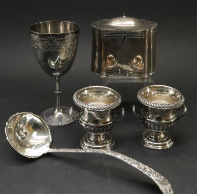 Image for Lot Group of Five Antique Silverplate Items
