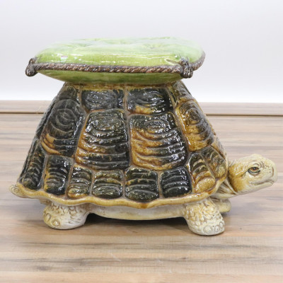 Italian Ceramic Tortoise Garden Seat