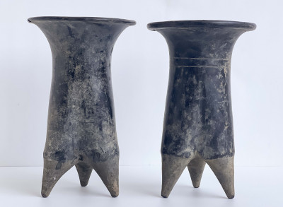 2 Neolithic Chinese Pottery Tripod Vessels, Li