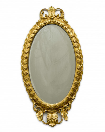 Image for Lot Oval Giltwood Mirror
