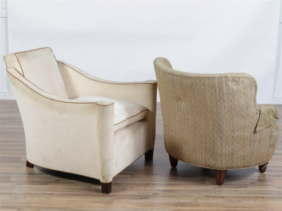 Image 3 of lot 2 Art Deco Beechwood & Mahogany Club Chairs