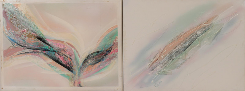 Image 1 of lot 2 Similar Modern Abstract &apos;Color Swirls&apos;, 20th C.