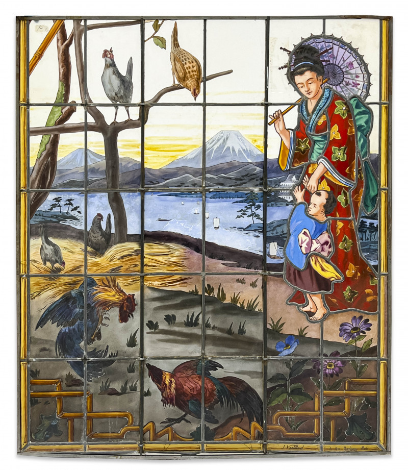 Joseph Vantillard - Japonisme Window Panel