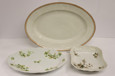 Image for Lot 3 Porcelain Platters/Vegetable Dish, Limoges