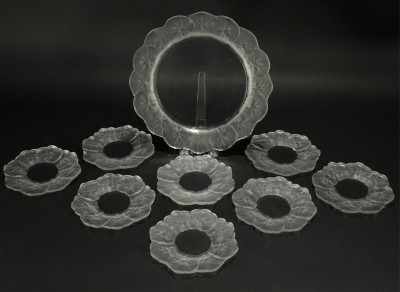 Image for Lot Set of 8 Lalique Honfleur Plates and Tray