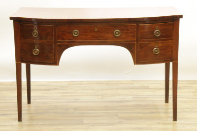 Image for Lot George III Mahogany Bow Front Sideboard