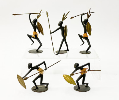 Image for Lot Werkstätte Hagenauer  - Group of 5 Miniature Bronze Figures