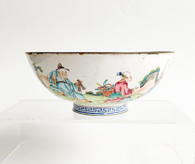Image for Lot Chinese Canton Enameled Daoist Bowl