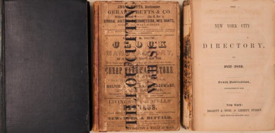 Image for Lot Group of three NEW YORK CITY directories, 1845-1852
