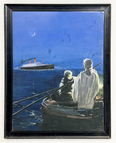W.S. Bylityllis - Untitled (Night Ship Scene)