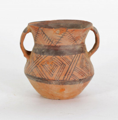 Image for Lot Chinese Neolithic Period Ceramic 2-Handled Vase