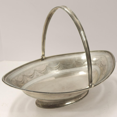 Image for Lot George III Silver Basket, Hougham, London, 1788