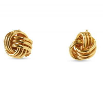 Image for Lot Pair of 14k Yellow Gold Knot Earrings