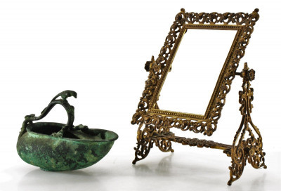 Image for Lot Grand Tour Askos & Brass Vanity Mirror