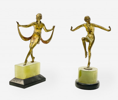 Title 2 Art Deco Bronze Figures / Artist