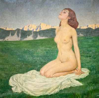 Oscar Hermann Lamb  - Untitled (Nude in Landscape)