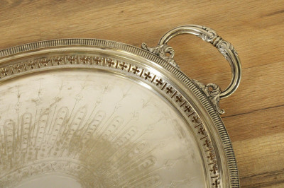 Image 4 of lot 2 Silverplate Serving Trays