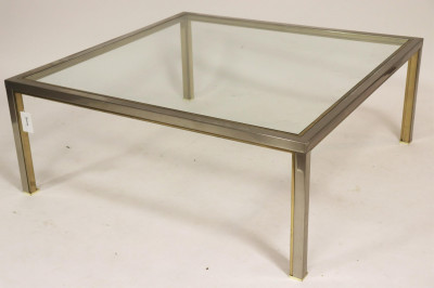 Image for Lot Steel and Glass Modern Coffee Table