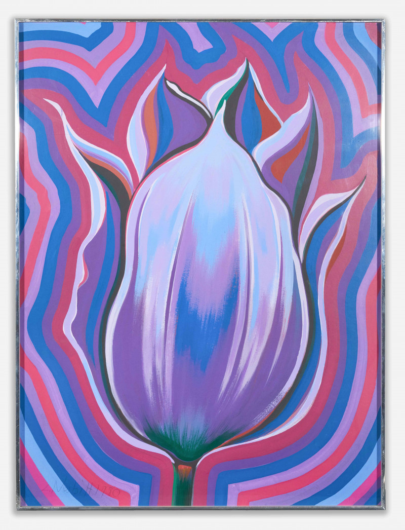 Lowell Nesbitt - Electric Tulip in Purple, Red, and Violet