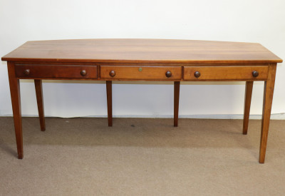 Image for Lot Manner of Ian Ingersoll Cherry Bowfront Desk
