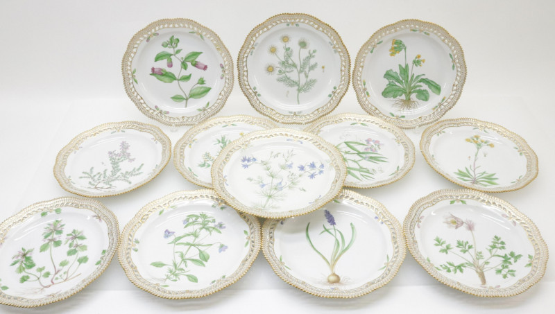 Image 1 of lot 12 Flora Danica Porcelain Plates Royal Copenhagen