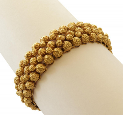 18k Gold Brutalist Textured Bracelet