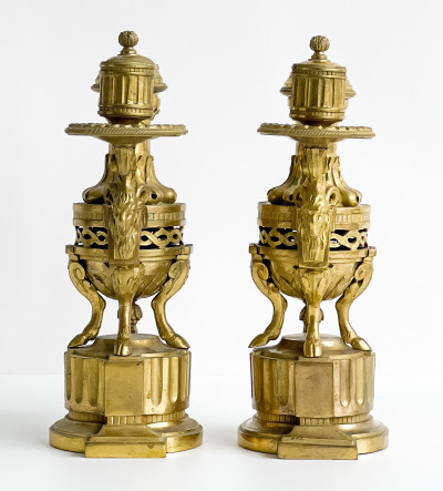 Pair of Louis XVI Style Gilt-Bronze Candelabra