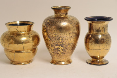 Image 5 of lot 11 Saint Prex Gilt Cobalt Glass Vases