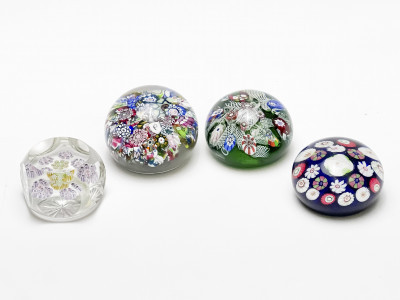 Image for Lot Collection of 4 Perthshire Scotland Millefiori Paperweights
