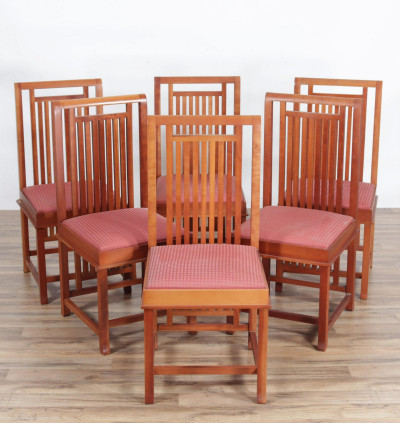 Image for Lot Set of 6 Frank Lloyd Wright Coonley Dining Chairs