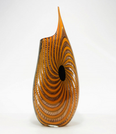 Image for Lot Lino Tagliapietra Style Aventurine Glass Vase