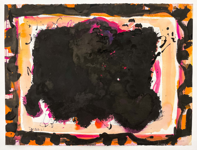 William Ronald - Untitled (Abstract in Black and Peach)