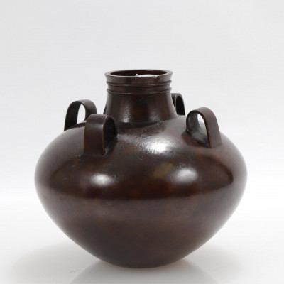 Image for Lot Japanese Modern Bronze Vase 20th C
