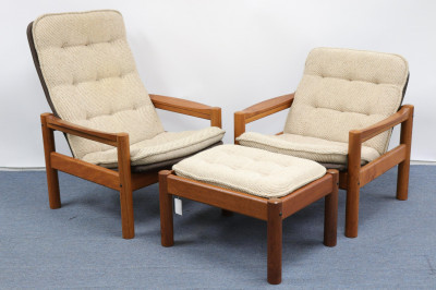 Image for Lot Domino Mobler Danish Modern Chairs with ottoman