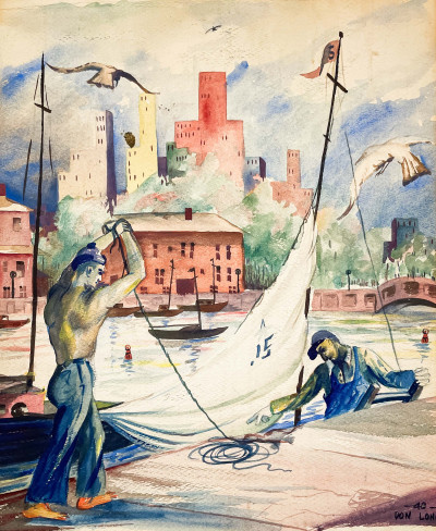 Title Artist Unknown - Sailors On The Docks / Artist