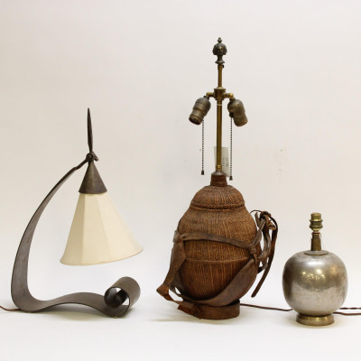 Image for Lot 3 Lamps; Arts &amp; Crafts, Deco, Etc.