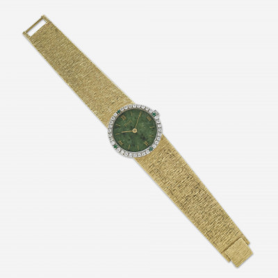 Image for Lot Piaget Depose 18k, Jade & Diamond Watch