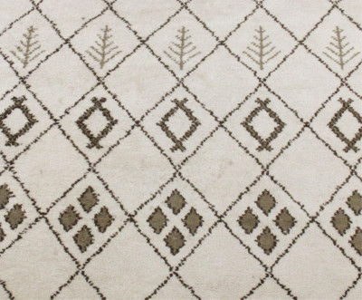 Image for Lot Mid Century Woven Wool Rug 4&apos; 7&apos; x 6&apos; 7&apos;