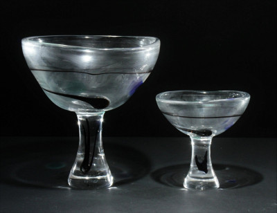 Image for Lot Vicke Lindstrand - Two Abstracta Pedestal Bowls