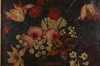 Image for Lot 18th C. Dutch Floral Painting, O/C