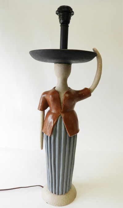 Image for Lot Ernestrine Figural Ceramic Lamp, circa 1950