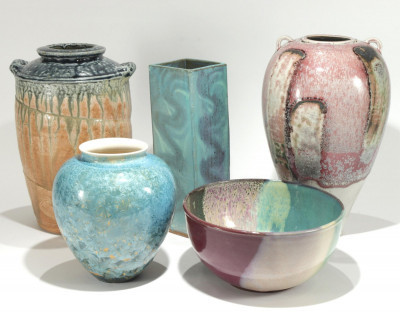 Image for Lot 5 Asian & American Studio Ceramics, Clay Vases