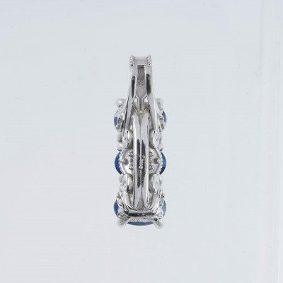 Image 2 of lot 14K White Gold and Sapphire Pendant