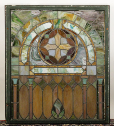 Image for Lot Vintage Tiffany Style Stained Glass Window