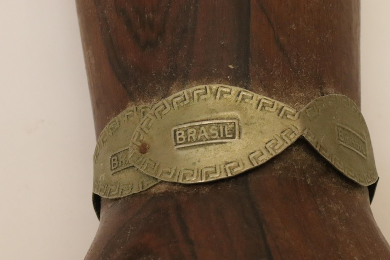 5 African  Brazilian Wood  Metal Objects
