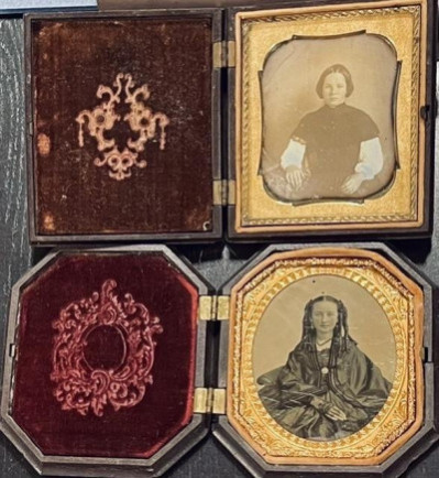 Image 1 of lot [PHOTOGRAPHY] PAIR OF EARLY CASED IMAGES OF WOMEN