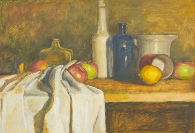 Unknown Artist - Untitled (Still Life with Glass Bottles)