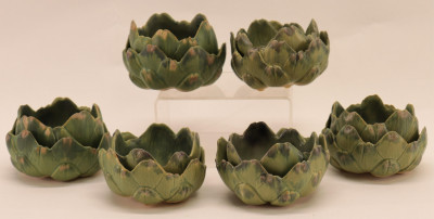 Title 6 Contemporary Pottery Artichoke Bowls / Artist